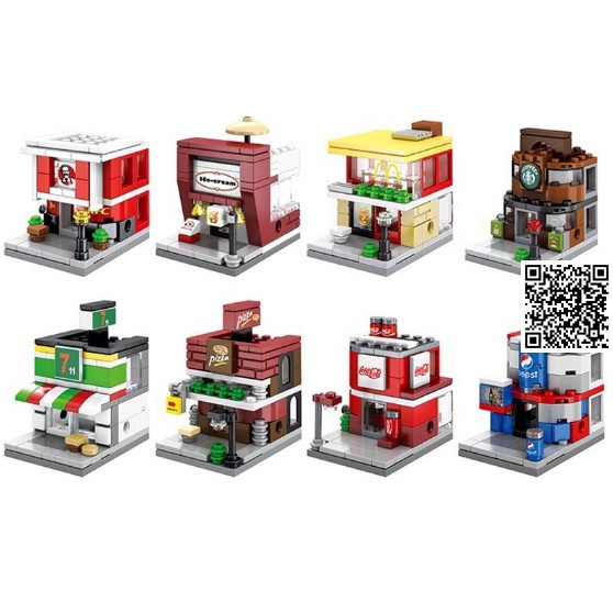 1203 Mô hình Lego lắp rắp nhà, cửa hàng, sân khấu Nhiều hình dáng