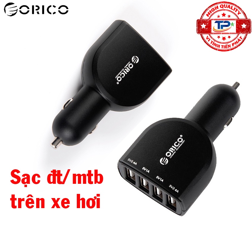 Bộ Sạc Trên Xe Hơi 4 Cổng Orico UCA-4U-BK