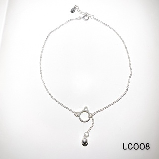 Lắc chân bạc hình mèo có chuông cho nữ LC008
