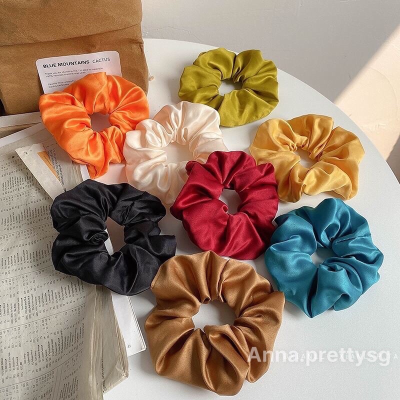 Scrunchies dây cột tóc vải trơn cao cấp xinh xinh