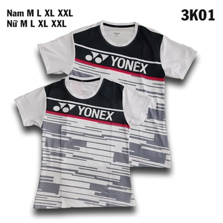 Áo cầu lông Yonex Nam Nữ Trắng 2021 Mẫu 3K01 1 Áo [Giá hủy diệt] [Rẻ vô địch] [Ảnh thật]