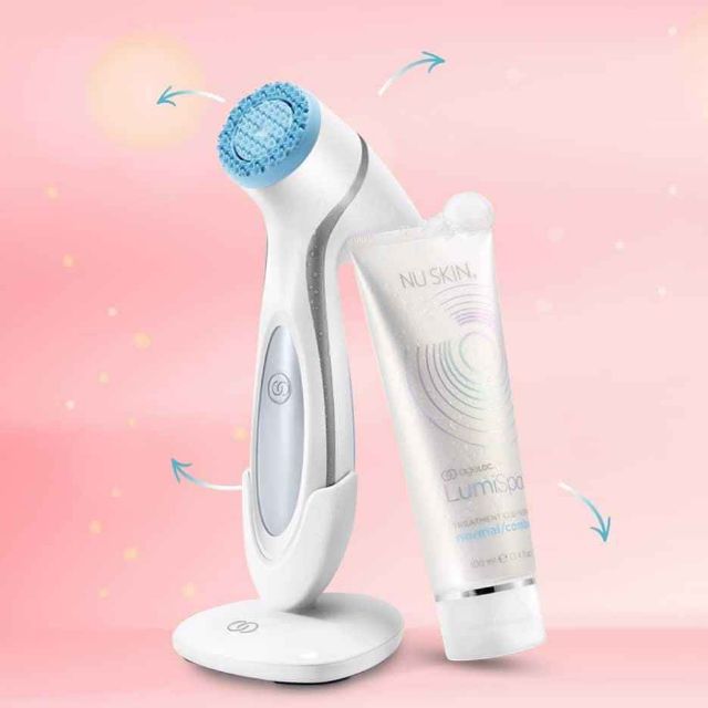 (Hàng Công ty-Nuskin_Bảo Hành 2 năm) Máy Rửa Mặt LumiSpa Nuskin + Sữa rửa mặt NUSKIN