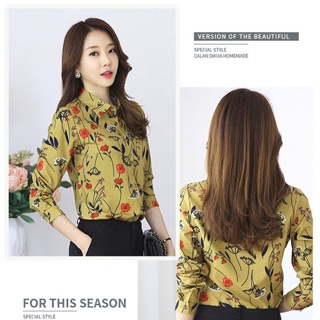 Áo sơ mi công sở hoa ly ly size m l