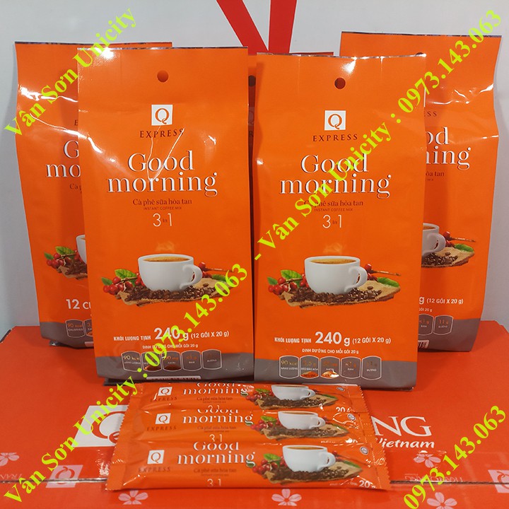 05 bịch cà phê sữa Good morning Trần Quang 240g (12 gói dài * 20g)