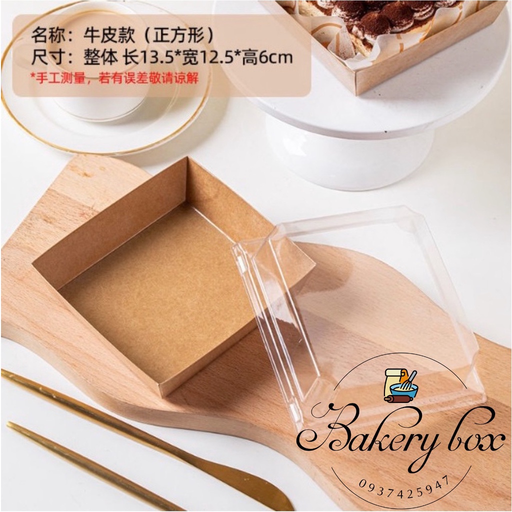 E1413 - Set 50 Hộp Giấy E1413 Vuông Đựng Bông Lan Trứng Muối - Bánh Mì Bơ Tỏi - Su Sing