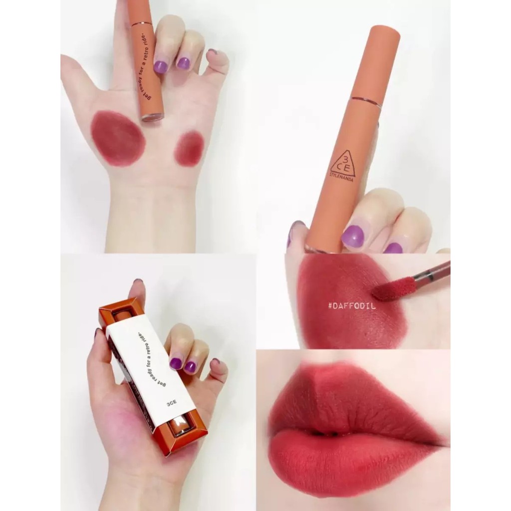 [Hot]Son kem 3CE Speak Up chính hãng vỏ màu xanh dương mẫu 2020 Velvet Lip Tint TAUPE DAFFODIL