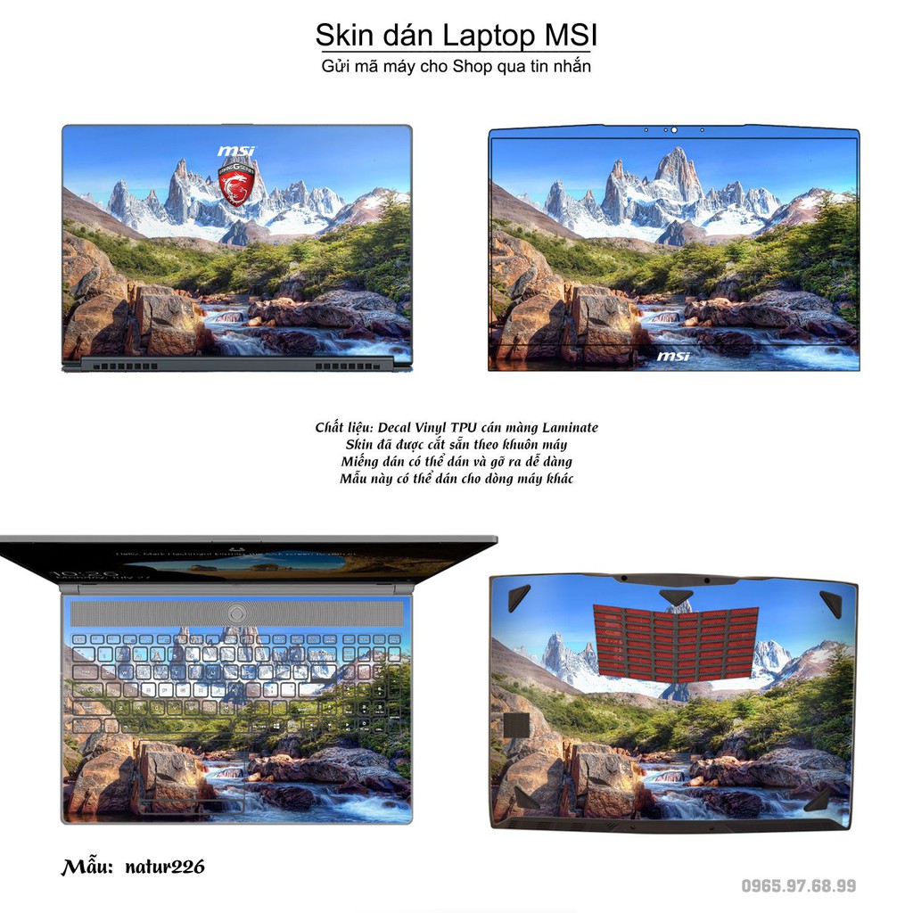 Skin dán Laptop MSI in hình thiên nhiên nhiều mẫu 9 (inbox mã máy cho Shop)