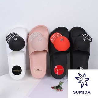 Dép nhựa nữ đẹp đế xuồng quai ngang gắn mũ xinh xắn DNU06