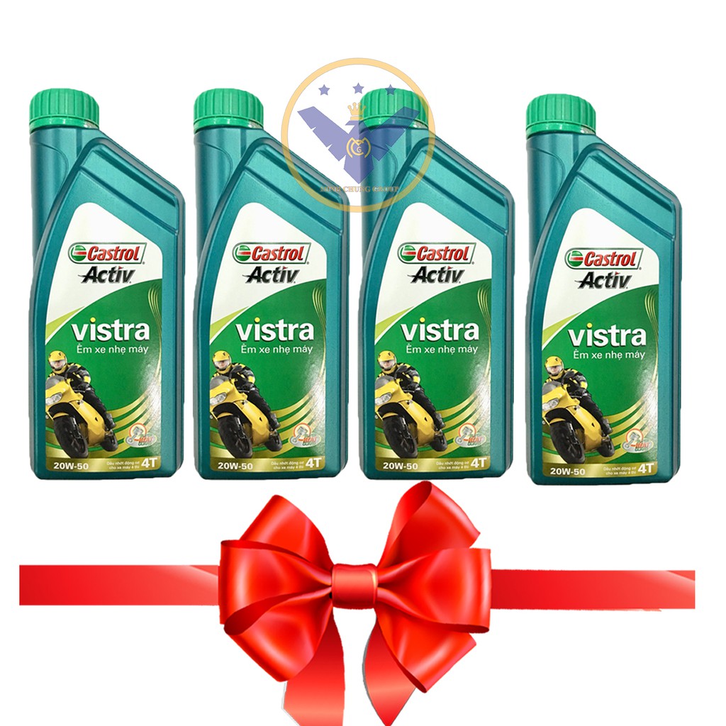 BỘ 4 Dầu nhớt xe máy Castrol Activ Vistra 20w50 0.8l