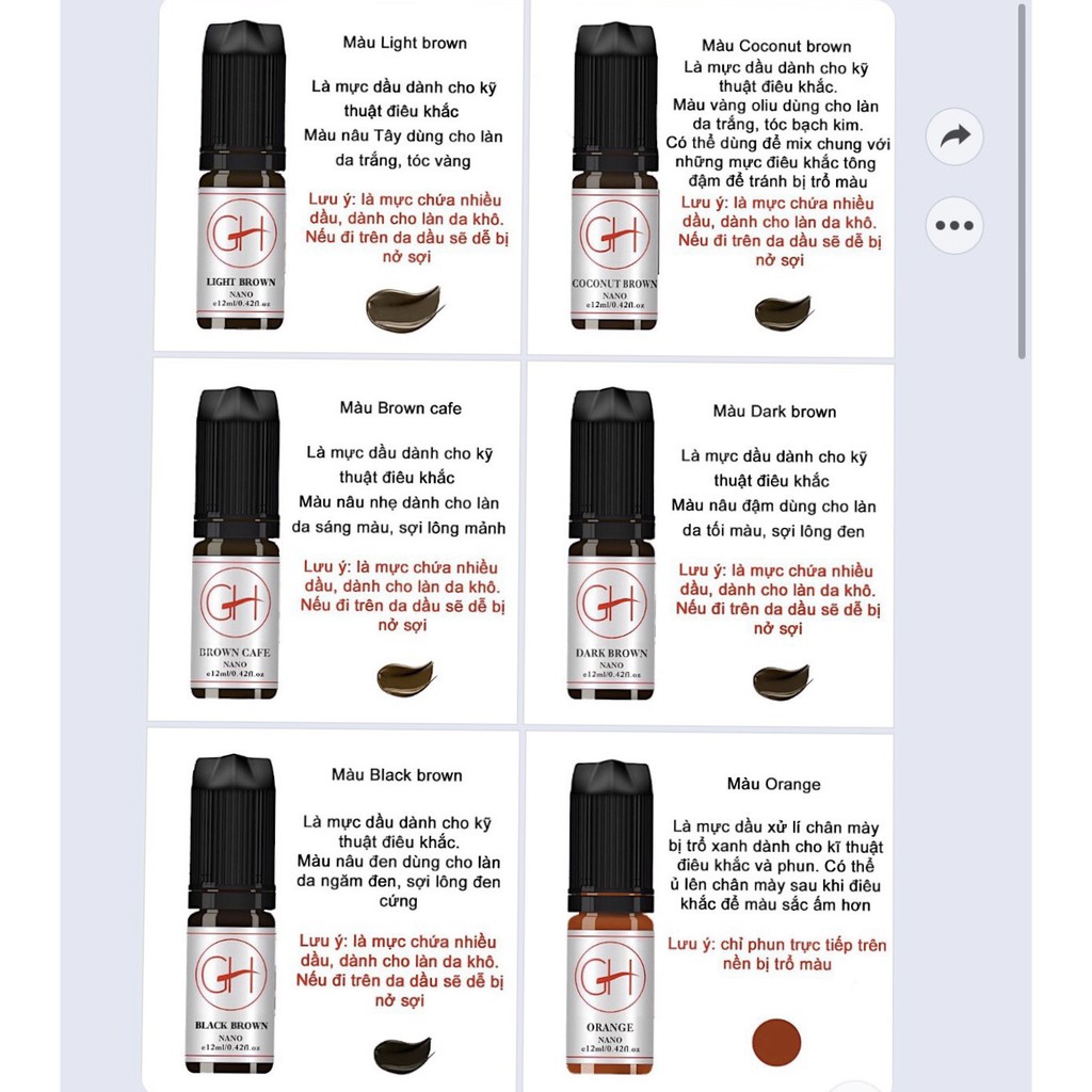 [CHÍNH HẴNG] Mực Khắc GH mini 4ml, Fullsize 12ml