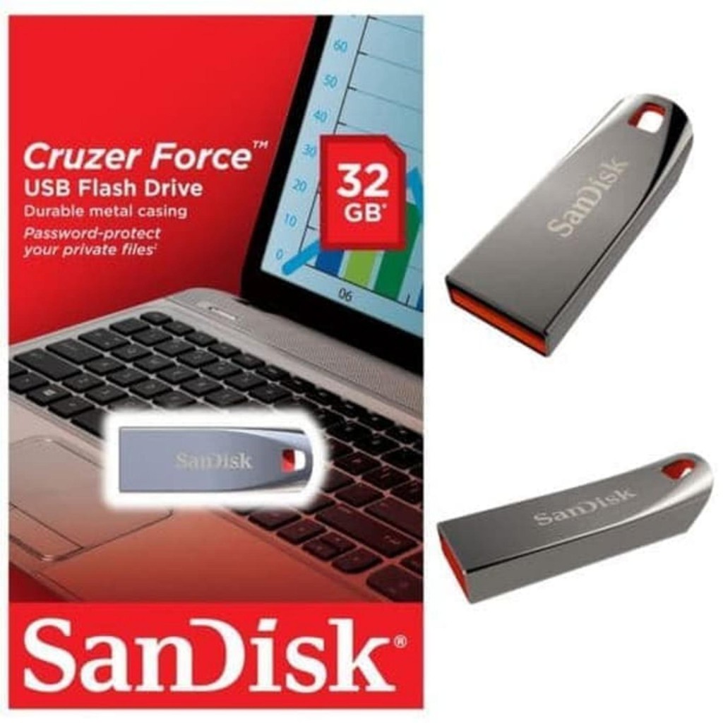 USB 2.0 Sandisk Cruzer Force CZ71 32GB (Bạc)