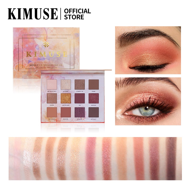 Set mỹ phẩm trang điểm KIMUSE gồm son môi + kẻ mày + bảng mắt 12 màu + mascara + kem nền chất lượng cao