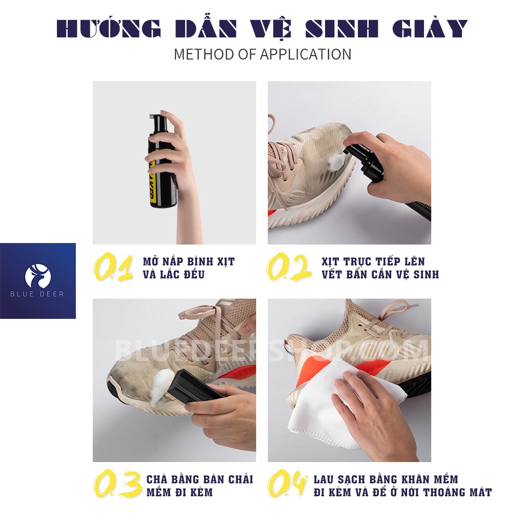 Bộ Kit Vệ Sinh Giày Sneaker Cleaning 150ml kèm bàn chải và khăn – Tặng Khăn Ướt Vệ Sinh Giày khi mua Combo 2 Bộ Kit