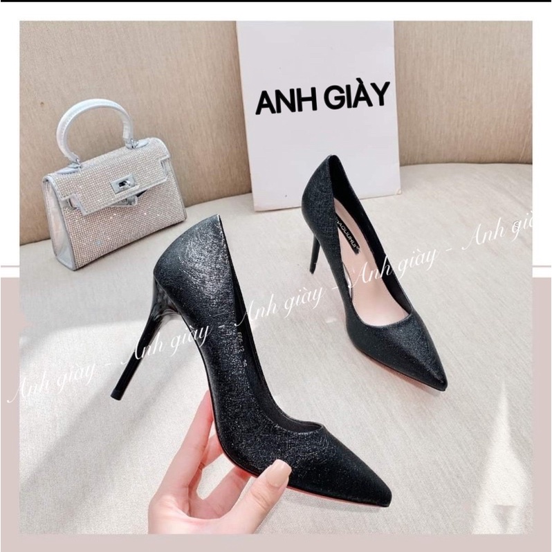 CG54 - Giày cao gót, giày cưới , giày dạ hội  da nhũ xước kim tuyến gót nhọn 9p hàng quảng châu cao cấp