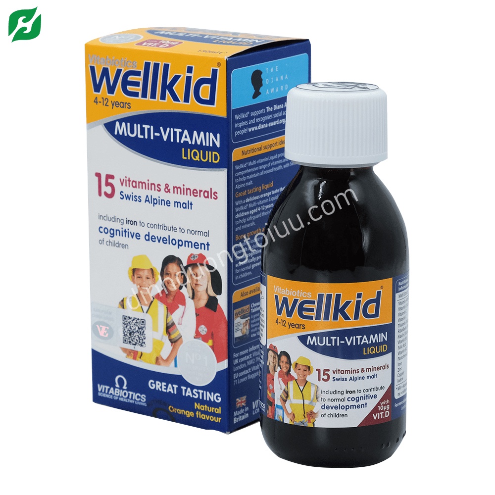 Siro tổng hợp vitamin + khoáng chất Wellkid Multivitamin cho trẻ từ 4-12 tuổi