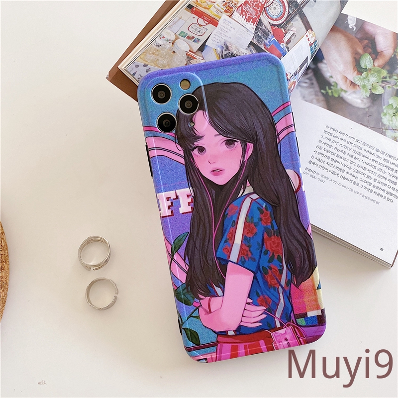 Ốp điện thoại mềm họa tiết hoạt hình cô gái Nhật Bản độc đáo cho iPhone12 11PROMAX X XSMAX XR I8/SE2 Iphone7plus | BigBuy360 - bigbuy360.vn