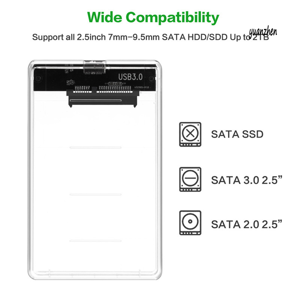 Hộp Đựng Ổ Cứng Trong Suốt 2.5 Inch Usb3.0 Sata Sang Micro B Hdd / Ssd Cho Máy Tính | BigBuy360 - bigbuy360.vn