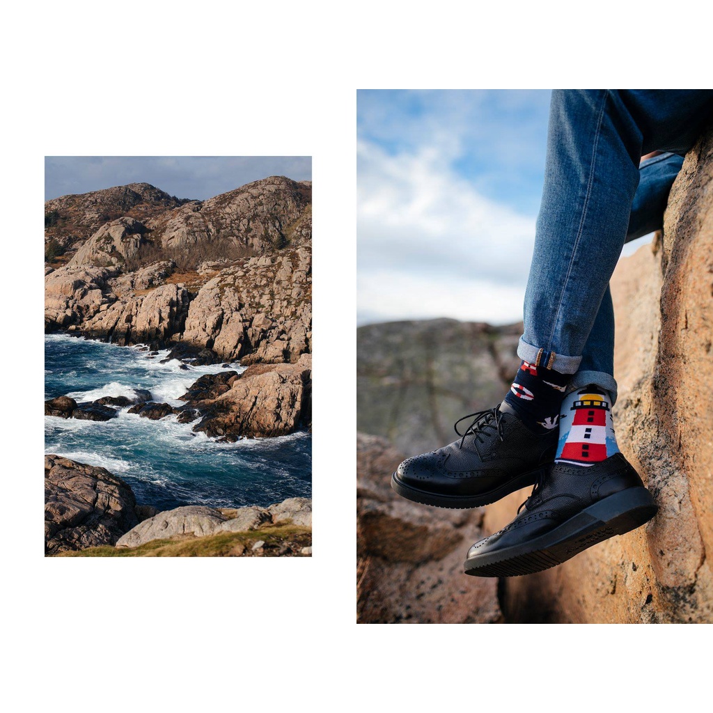 Tất Nam Nữ họa tiết NORDIC LIGHTHOUSE chất liệu cotton mềm mại đi êm chân và thấm hút mồ hôi và dễ chịu PHÊ TẤT