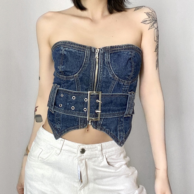 Quần Denim Ống Lửng Phong Cách Hàn Quốc Gợi Cảm Cho Nữ