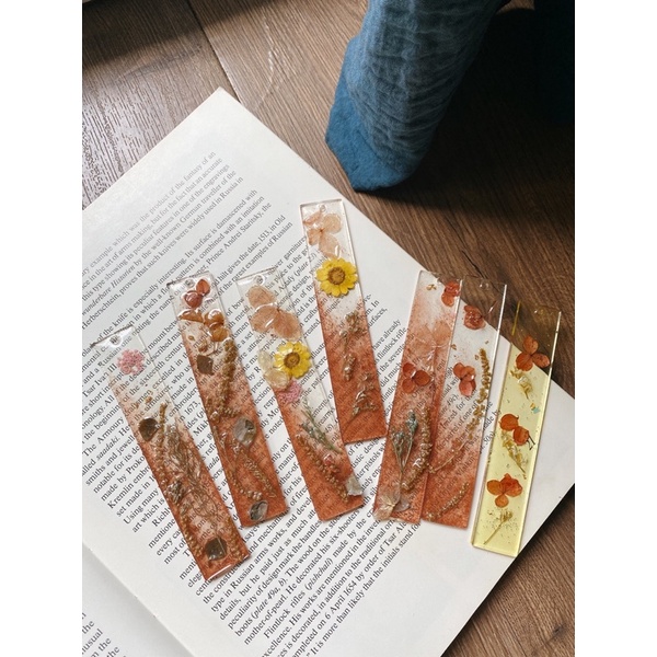 Bookmark đánh dấu trang handmade hoa khô Chat chọn mẫu