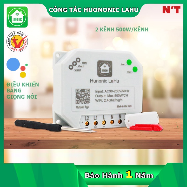 Công tắc THÔNG MINH Hunonic Lahu | Điều khiển từ xa bằng điện thoại | Bảo hành 12 THÁNG