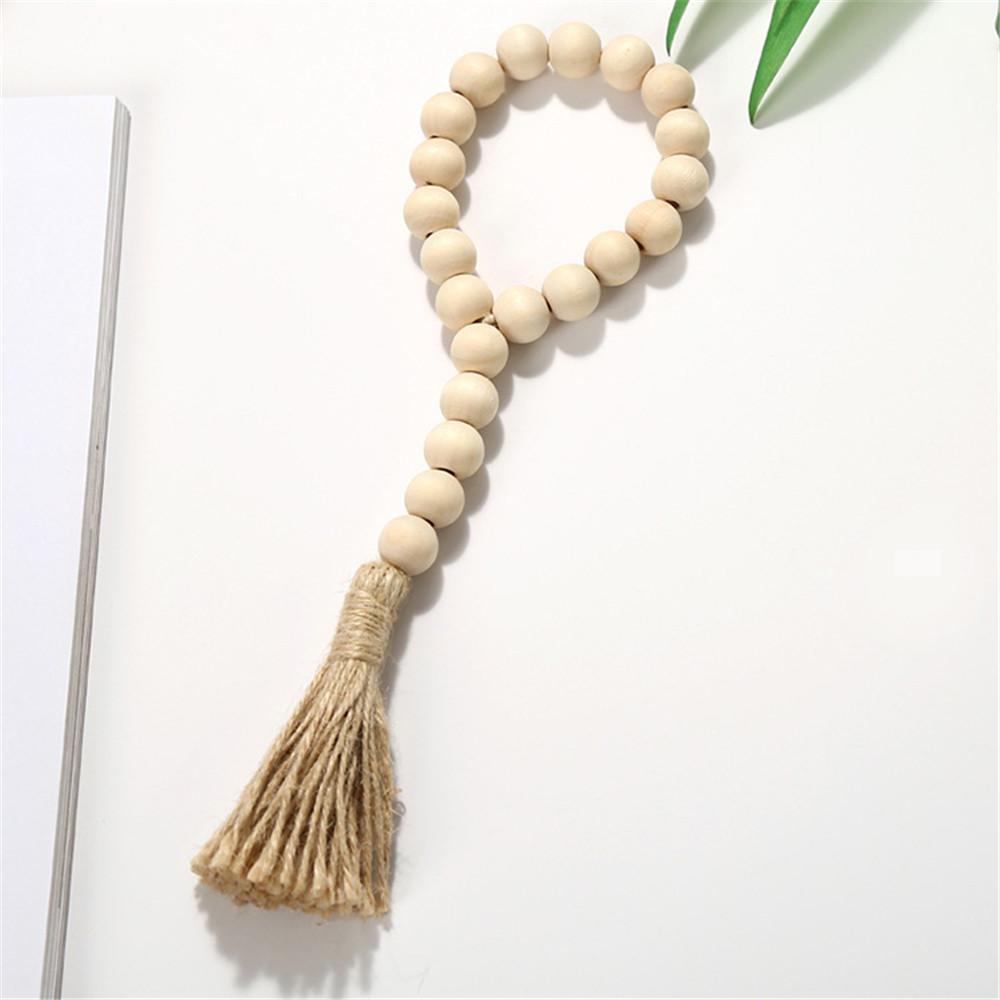PISTA Dây Chuỗi Hạt Gỗ Handmade Phong Cách Boho Treo Trang Trí Nhà Cửa