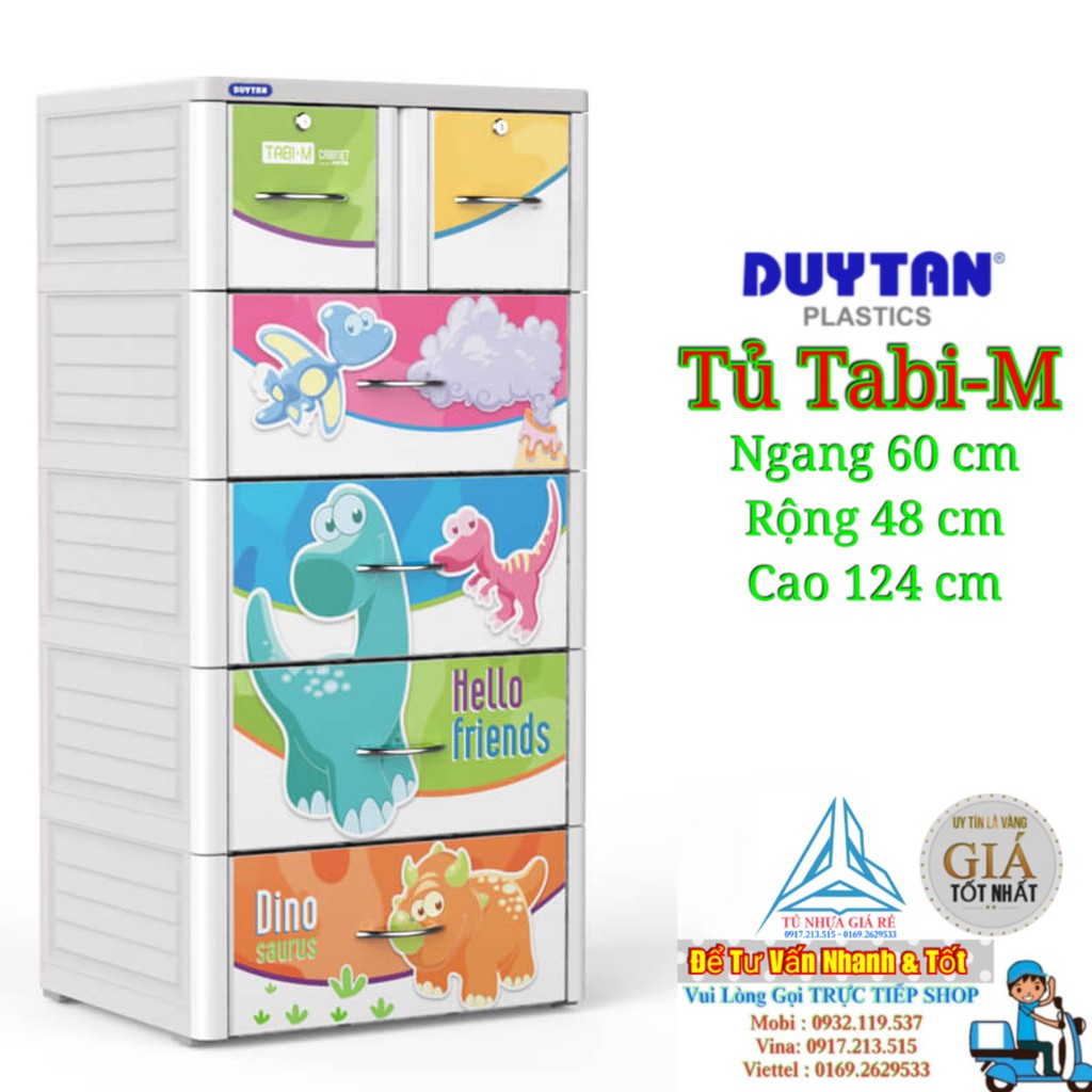 Tủ Nhựa Duy Tân TABI-M 5 Tầng -6 Ngăn MÀU NÂU