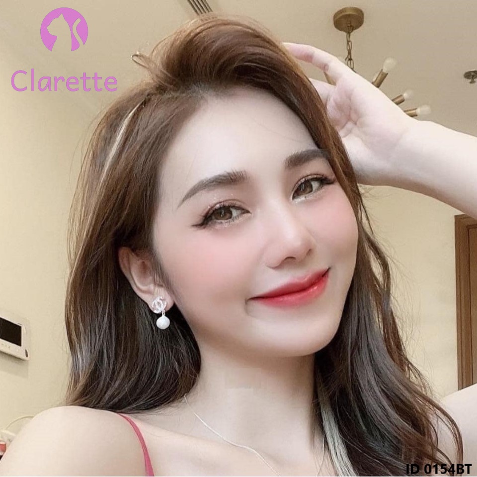 Bông tai bạc hình logo Chà Neo và Di or Clarette 0154BT