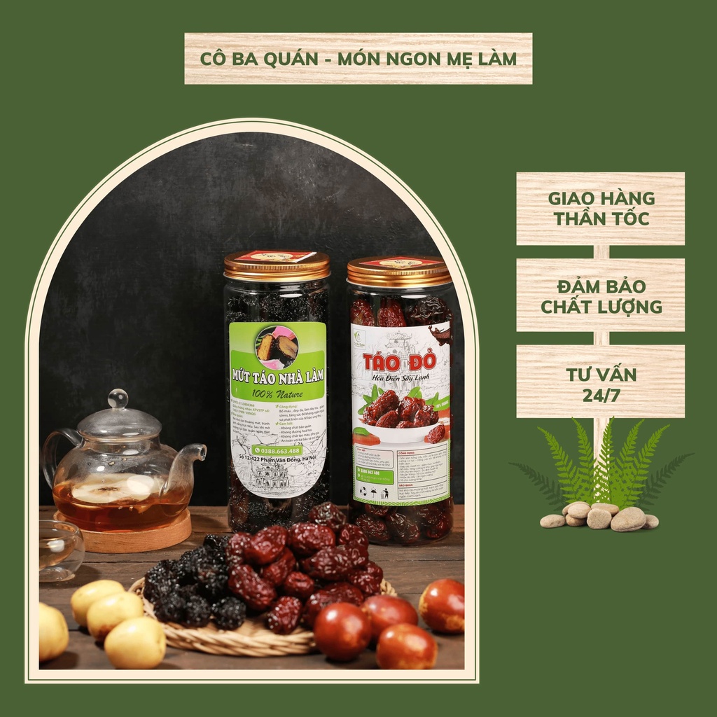 Combo 1kg Táo Đỏ Hòa Điền Sấy Lạnh + 500g Táo Đen Loại 150k/kg Hỗ Trợ Làm Đẹp Da Và Bổ Máu