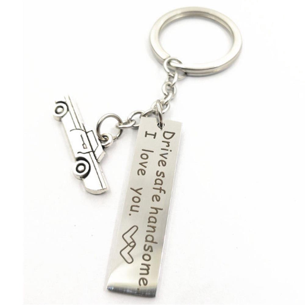 FOREVER Fashion Men Husband Boy Gift for Him Drive Safe Handsome Keyring