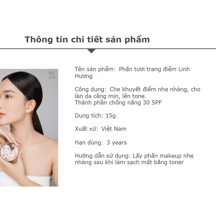 Phấn tươi trang điểm Linh Hương Beauty of Nature Angle Skin SPF30