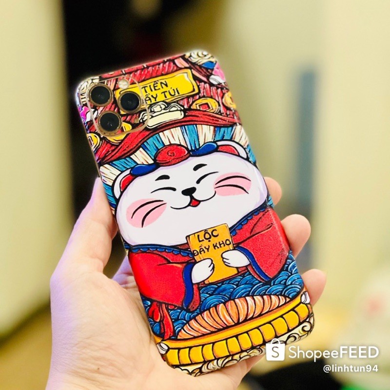 Miếng dán Skin Mèo Thần Tài cho iPhone X /XS/XS Max/Xr/ 11/11pro/11promax/12/12promax/13/13pro/13prm/14pro/14/14pro max