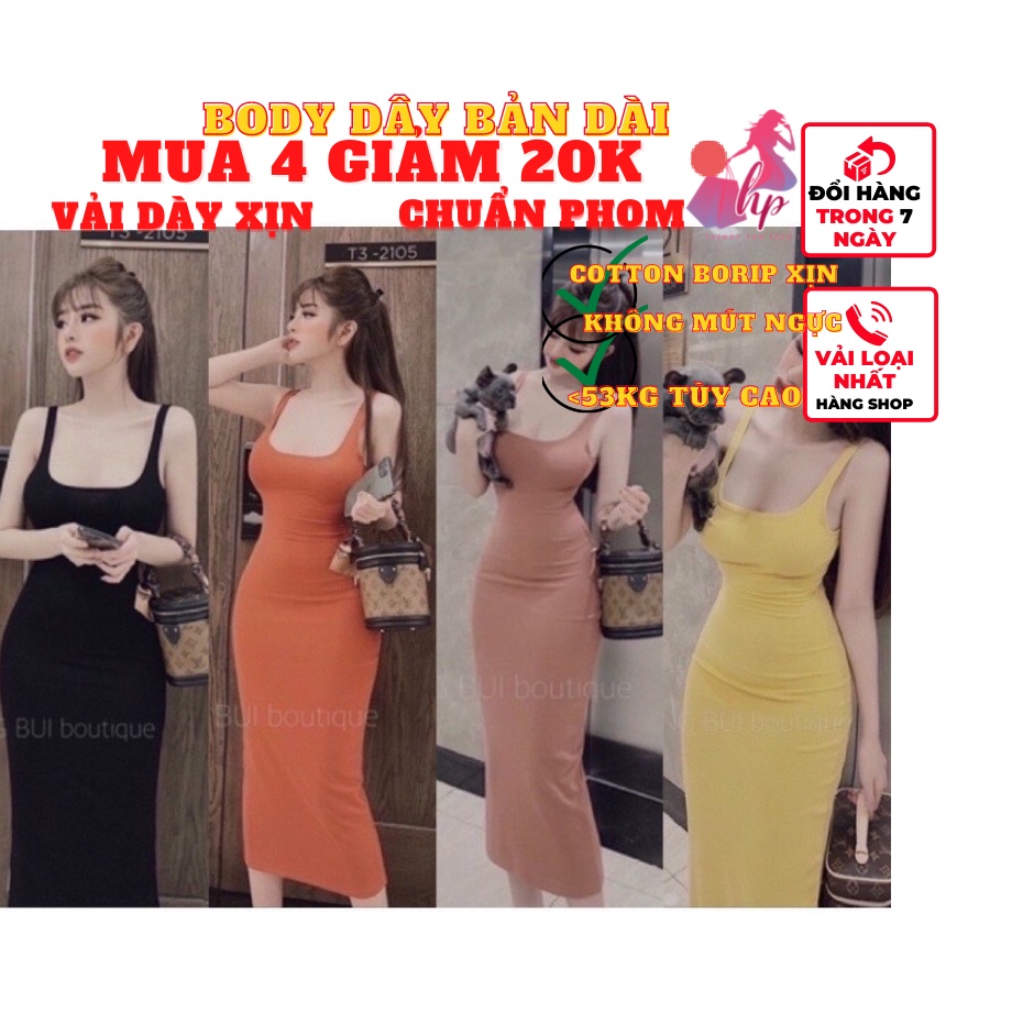 Váy đầm nữ hai dây bản maxi dài ôm body thun cotton borip xịn quốc dân cực sang chảnh dự tiệc -mã VD149