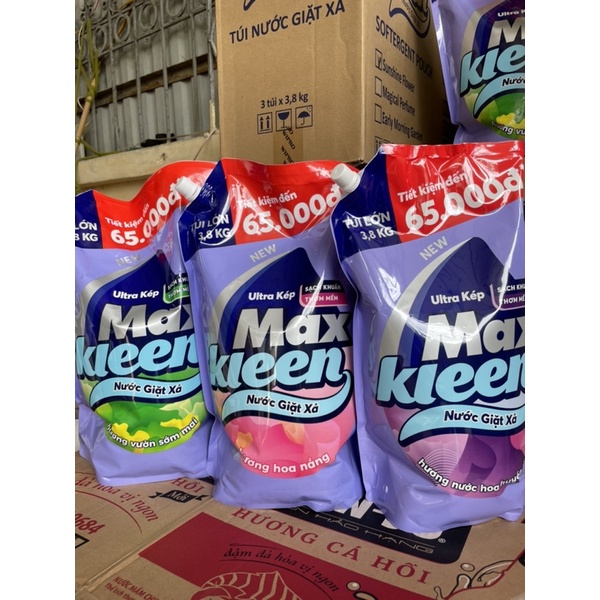 Túi Nước Giặt Max Kleen Có 3 Mầu Như Hình 3,8kg
