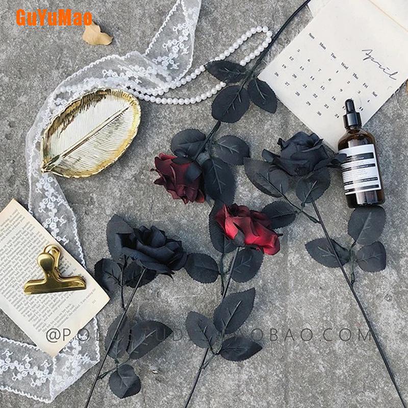 Hoa Hồng Nhân Tạo Màu Đen Phong Cách Gothic Làm Quà Tặng Valentine