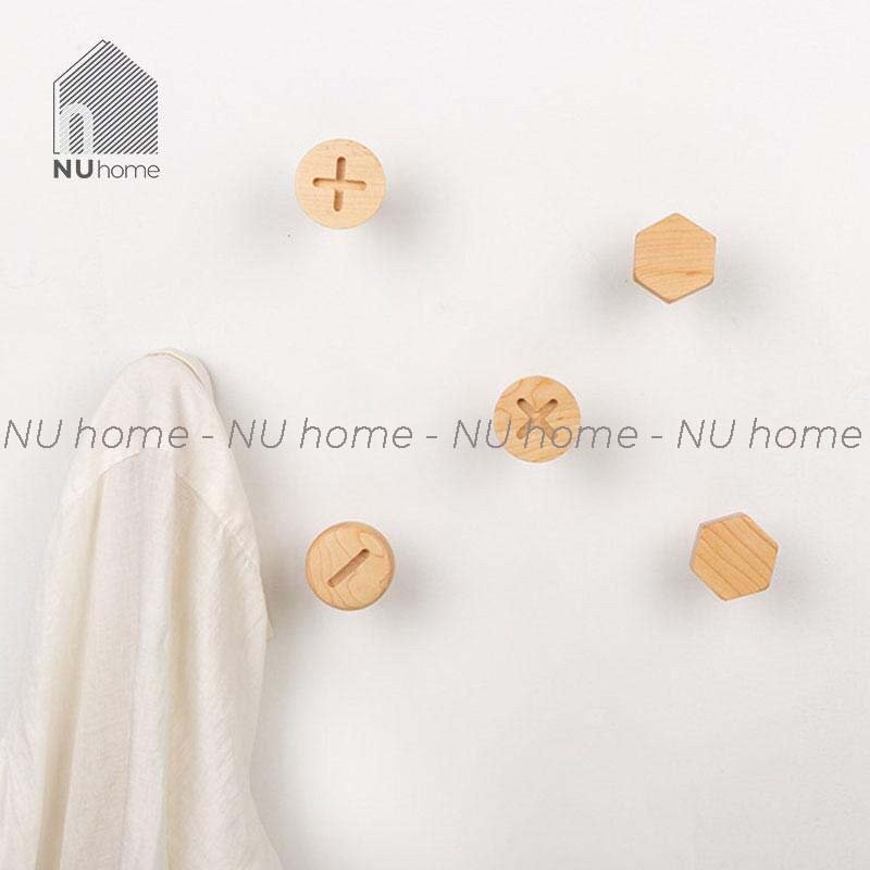 nuhome.vn | Móc gỗ treo đồ gắn tường hình Ốc Vít trang trí mảng tường đẹp