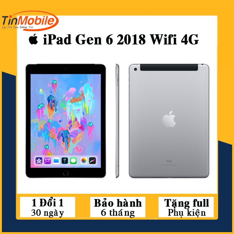 Máy tính bảng iPad Gen 6 - 2018 (Wifi 4G) - Còn BH Chính Hãng - Pin 100% - Zin Đẹp 99%