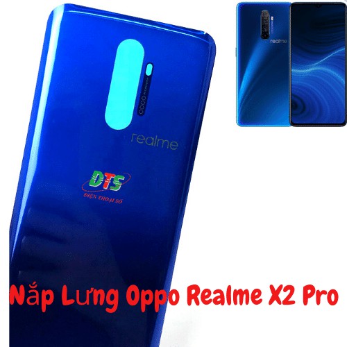 Nắp lưng máy Realme X2 pro màu xanh