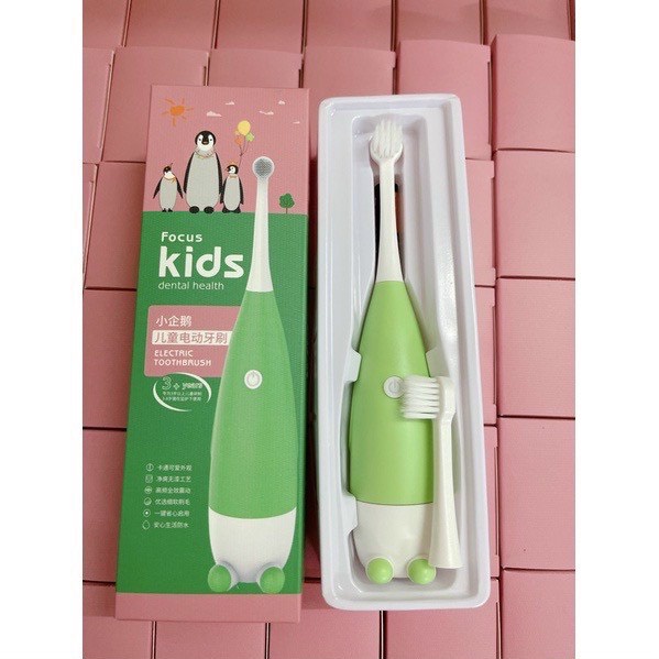 Bàn chải ĐIỆN Chim Cánh Cụt tự động đánh răng cho bé an toàn và tiện lợi tạo sự thích thú cho bé yêu - B50