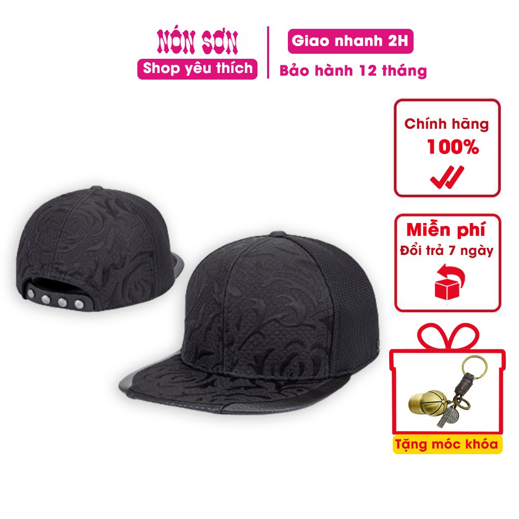 Nón Sơn snapback nam hàng chuẩn chính hãng chất liệu cao cấp hoạ tiết hoa văn 2021