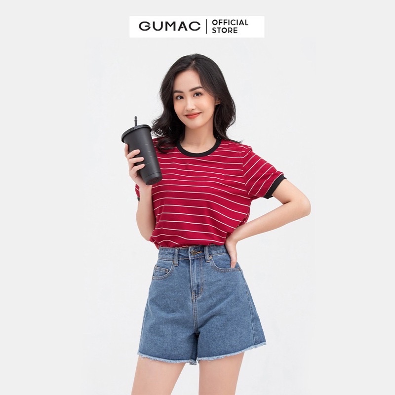 Áo thun sọc ngang GUMAC form dáng basic năng động, nhiều màu cá tính
