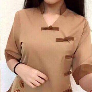 đồ lam đi chùa(mẫu 5 nút)