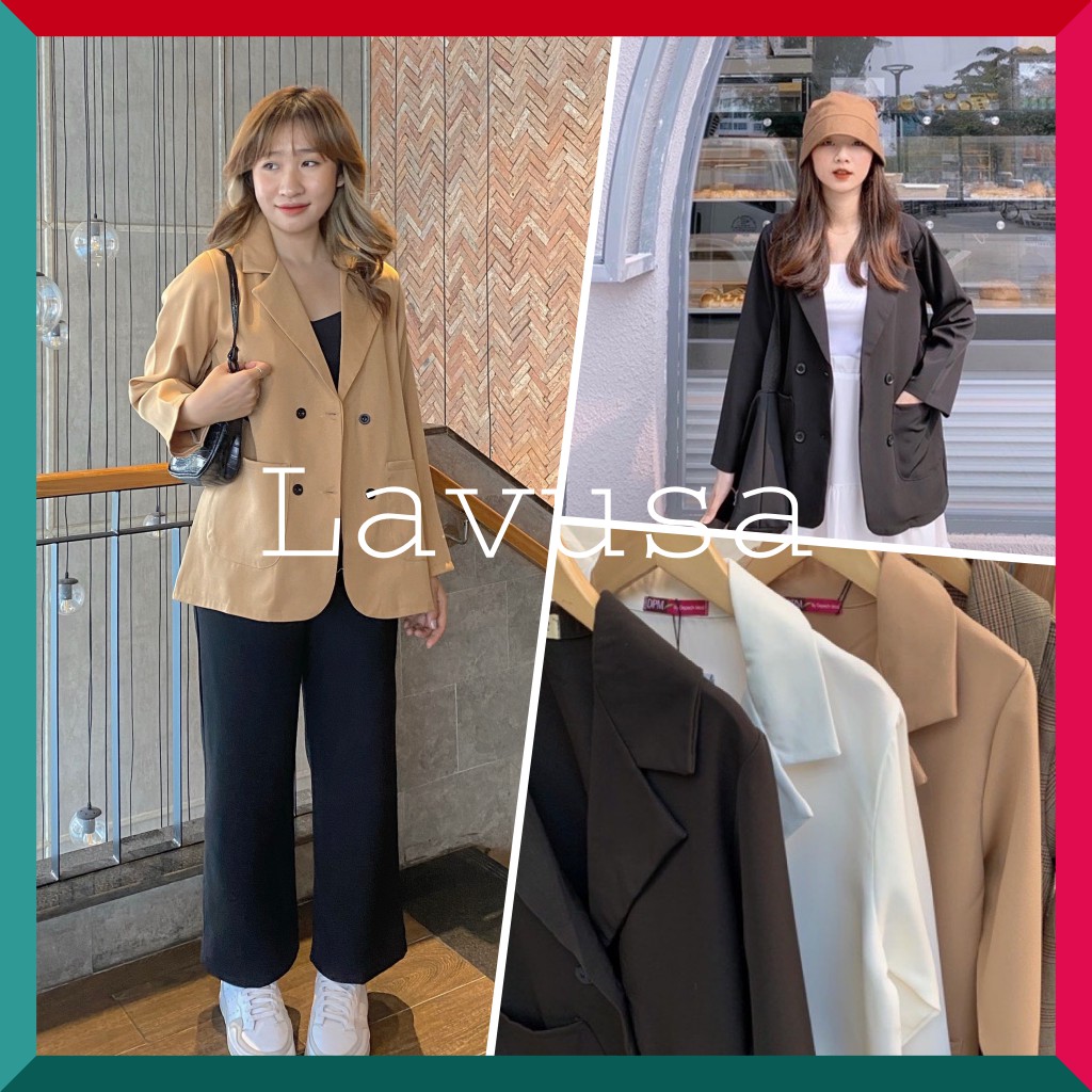 Áo Vest Blazers Nữ 💖 𝘍𝘳𝘦𝘦𝘴𝘩𝘪𝘱 💖 Áo Blazer Trơn Đen Hàn Quốc 1 Lớp Siêu Hot LAVUSA ( Ảnh Thật / Chính Chủ )