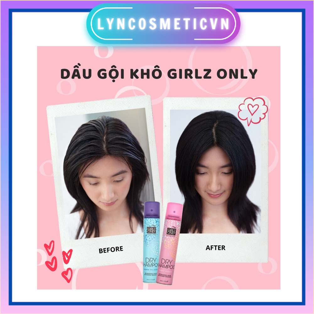 (Bill NK) Dầu Gội Khô làm phổng tóc Girlz Only Dry Shampoo 200ml