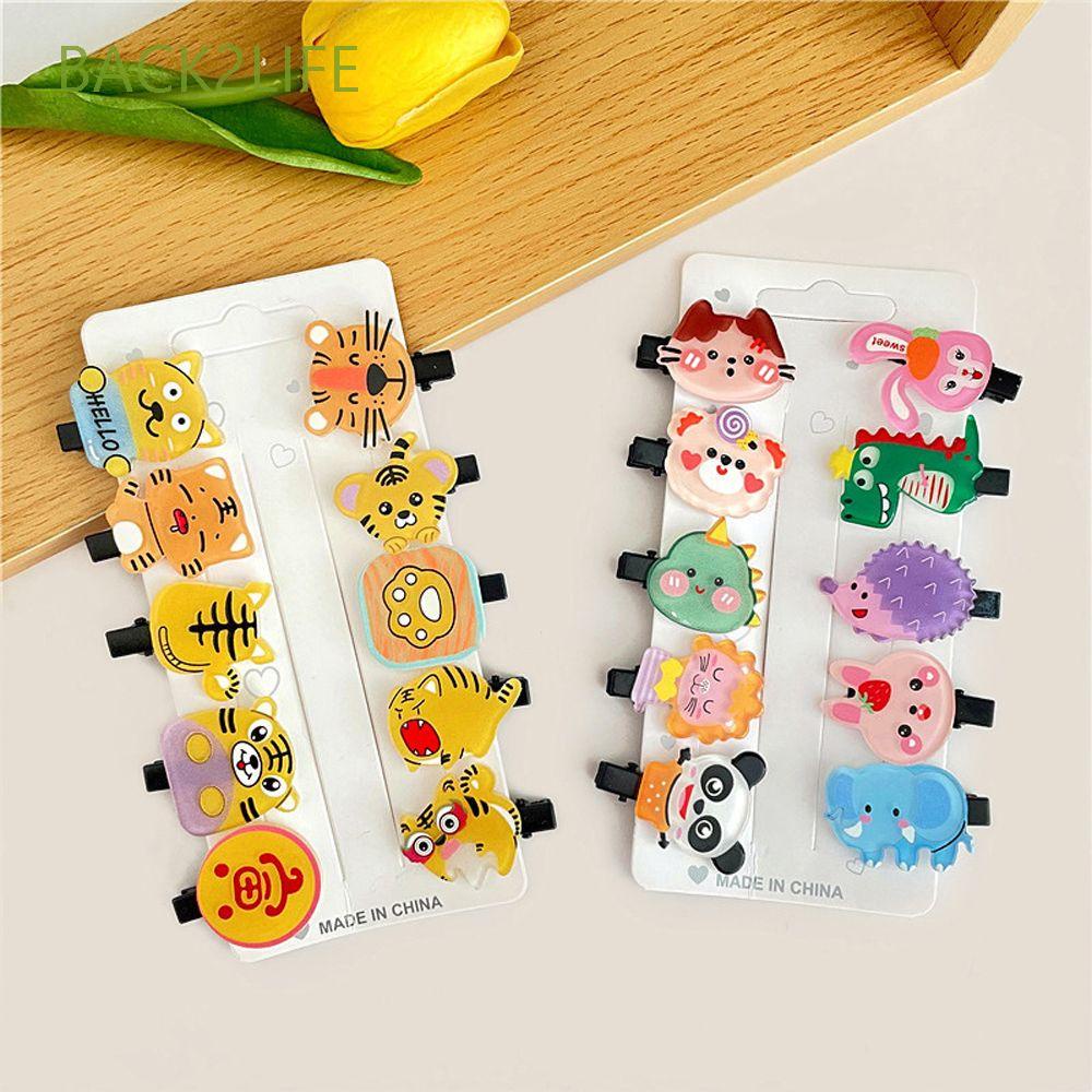 Kẹp tóc nhựa acrylic 2LIFE họa tiết động vật hoạt hình dễ thương cho bé