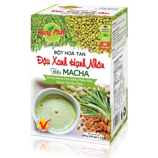 BỘT HÒA TAN ĐẬU XANH HẠNH NHÂN Hiệu Macha  - Trà Thương Hiệu Hùng Phát