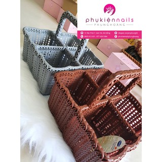 Rỗ Vuông 4 Ngăn Có Quai Chất Liệu Nhựa Loại Lớn