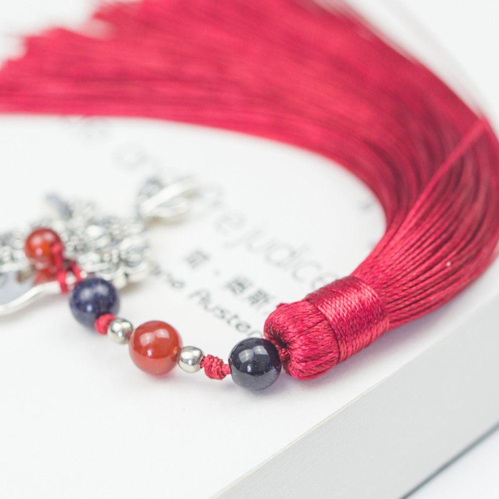 1 Thẻ Đánh Dấu Trang Sách Tua Rua Dài Bằng Kim Loại Phong Cách Retro Mới