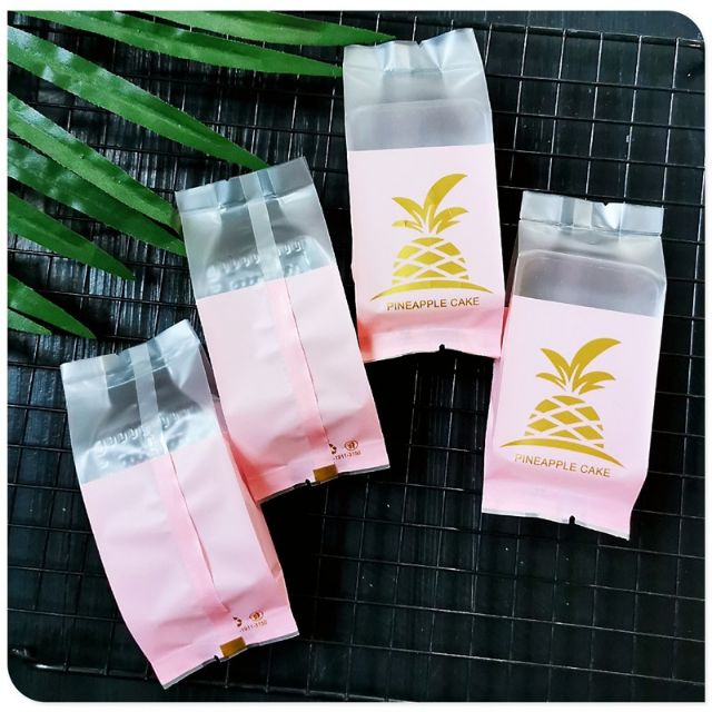 Size 5*13+3 cm - Set 100 Túi bánh dứa hàn miệng DỨA HỒNG NHŨ 5*13+3 cm