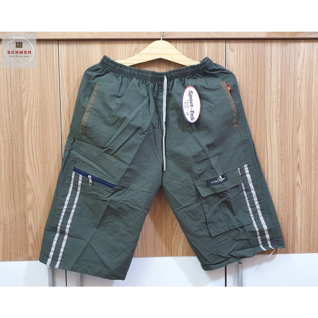 Quần Short Nam Kaki Túi Hộp Lưng Thun Co Giãn From Rộng Thoải Mái Trung Niên SUNMEN Size Từ 28 - 36